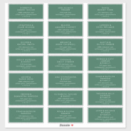 Modern Green Wedding Guest Adresetiketten Sticker
