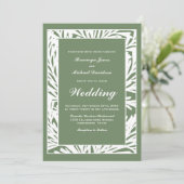 Modern Green Wedding Kaart (Staand voorkant)