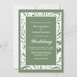 Modern Green Wedding Kaart
