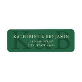 Modern Green Wedding Return Address Etiket