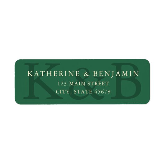 Modern Green Wedding Return Address Etiket (Voorkant)
