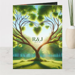 Modern Green Wedding Voeg foto toe Dank u kaart