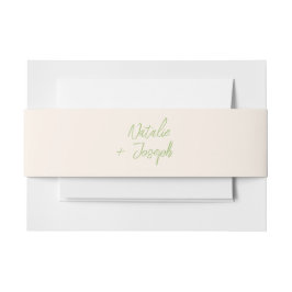 Modern Green Whimsical Floral Summer Wedding Uitnodigingen Wikkel