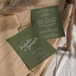 Modern Green Whimsical Summer All In One Wedding Kaart