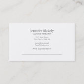 Modern Green White Afspraak Visitekaartje Afsprakenkaartje (Achterkant)