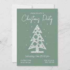 Modern Green & White Christmas Party Invitation Feestdagenkaart