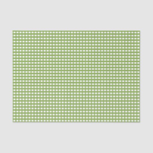 Modern Green & White Gingham Pattern Favor Tissuepapier (Voorkant)