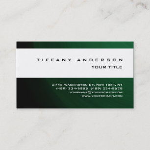 Modern Green White Stripe Trendy Professional Visitekaartje