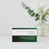 Modern Green White Stripe Trendy Professional Visitekaartje (Staand voorkant)
