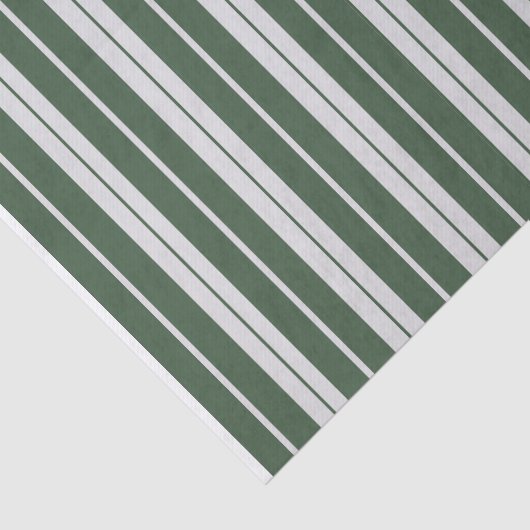 Modern Green White Striped Tissuepapier (Detail)