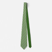Modern green &white stripes groomsman wedding  stropdas (Voorkant)