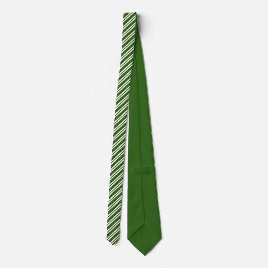 Modern green &white stripes groomsman wedding  stropdas (Achterkant)