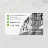 Modern Green Woodwerker Visitekaartje (Achterkant)