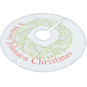 Modern Green Wreath on White Kerstboom Rok (Gekanteld)