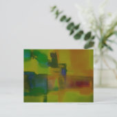 Modern Green Yellow Abstract Briefkaart (Staand voorkant)
