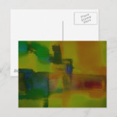 Modern Green Yellow Abstract Briefkaart (Voorkant / Achterkant)