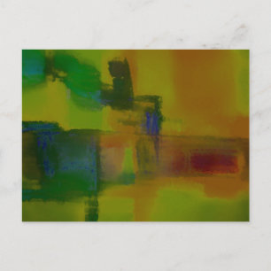 Modern Green Yellow Abstract Briefkaart