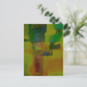 Modern Green Yellow Abstract Briefkaart (Staand voorkant)