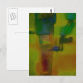 Modern Green Yellow Abstract Briefkaart (Voorkant / Achterkant)