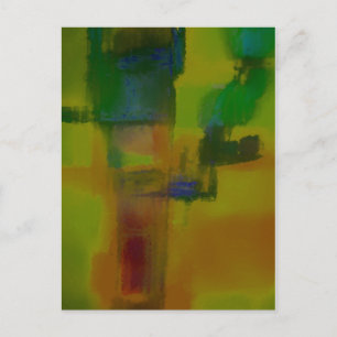 Modern Green Yellow Abstract Briefkaart