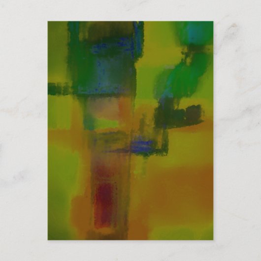 Modern Green Yellow Abstract Briefkaart (Voorkant)