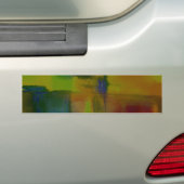 Modern Green Yellow Abstract Bumpersticker (Op auto)