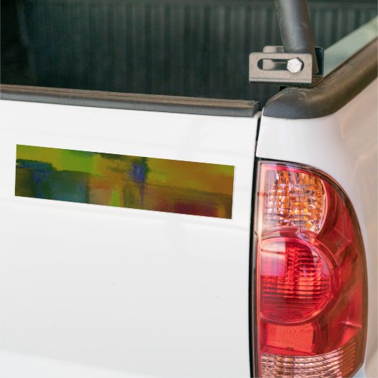 Modern Green Yellow Abstract Bumpersticker (Op Truck)