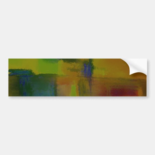 Modern Green Yellow Abstract Bumpersticker (Voorkant)