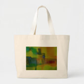 Modern Green Yellow Abstract Grote Tote Bag (Voorkant)