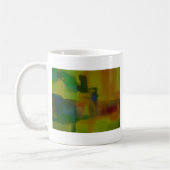 Modern Green Yellow Abstract Koffiemok (Links)