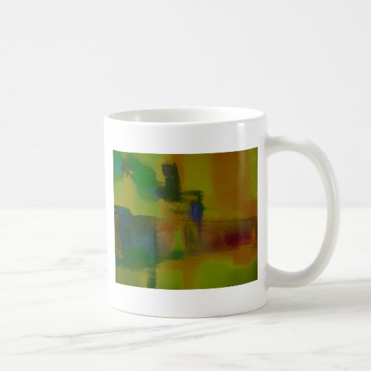 Modern Green Yellow Abstract Koffiemok (Rechts)