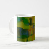 Modern Green Yellow Abstract Koffiemok (Voorkant links)