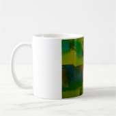 Modern Green Yellow Abstract Koffiemok (Links)