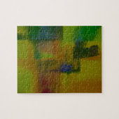 Modern Green Yellow Abstract Legpuzzel (Horizontaal)