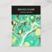 Modern Green Yellow Marble Jewelry Display Card Visitekaartje (Voorkant)