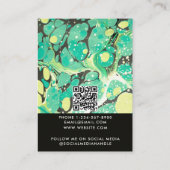 Modern Green Yellow Marble Jewelry Display Card Visitekaartje (Achterkant)