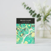 Modern Green Yellow Marble Jewelry Display Card Visitekaartje (Staand voorkant)
