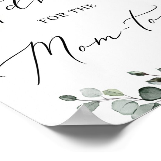 Modern greenery adviseert moeder-te-zijn-bord poster (Hoek)