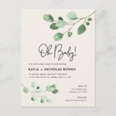 Modern Greenery Baby shower per Mail Invitation Feestdagenkaart (Voorkant)