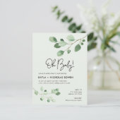 Modern Greenery Baby shower per Mail Invitation Feestdagenkaart (Staand voorkant)