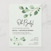 Modern Greenery Baby shower per Mail Invitation Feestdagenkaart (Voorkant)