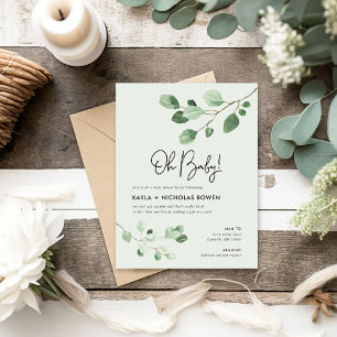 Modern Greenery Baby shower per Mail Invitation Feestdagenkaart
