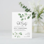 Modern Greenery Baby shower per Mail Invitation Feestdagenkaart (Staand voorkant)
