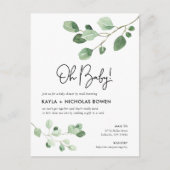 Modern Greenery Baby shower per Mail Invitation Feestdagenkaart (Voorkant)