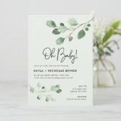 Modern Greenery Baby shower per Mail Kaart (Staand voorkant)
