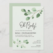 Modern Greenery Baby shower per Mail Kaart (Voorkant / Achterkant)