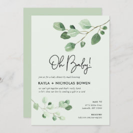 Modern Greenery Baby shower per Mail Kaart