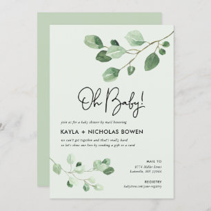 Modern Greenery Baby shower per Mail Kaart