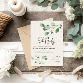 Modern Greenery Baby shower per Mail Kaart