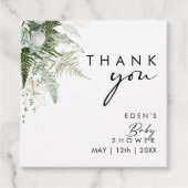 Modern Greenery Baby shower Square dank u Bedankjes Labels (Voorkant)